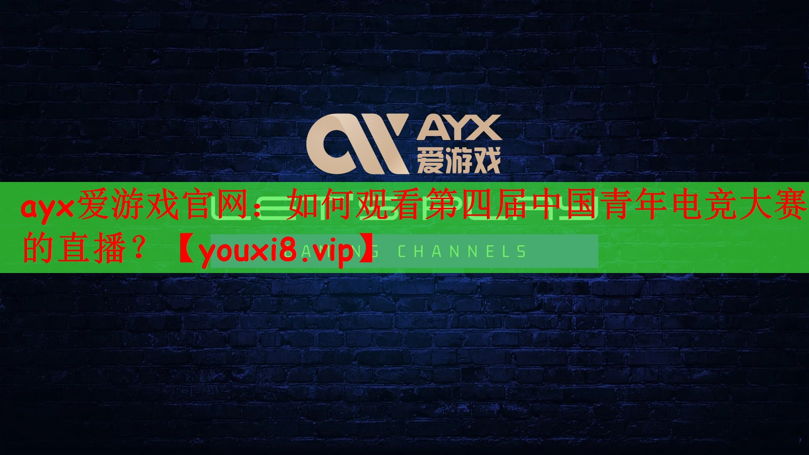 ayx爱游戏官网：如何观看第四届中国青年电竞大赛的直播？